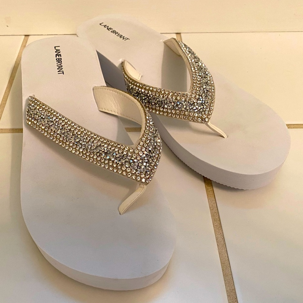 Lane Bryant Bling Flip Flops - NWOT